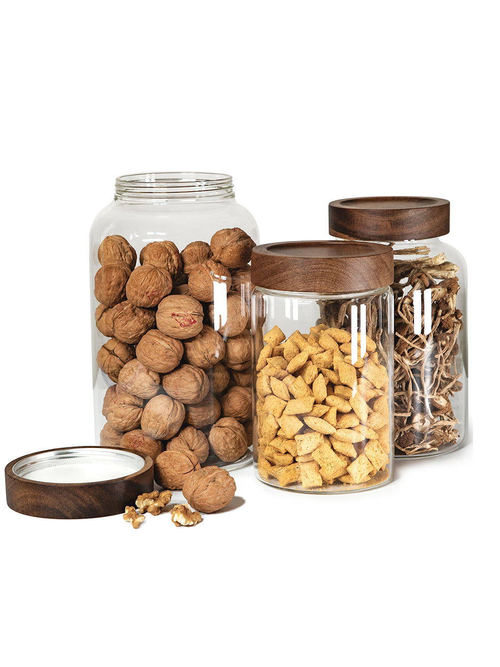 Round Pantry Jar (50 oz unit) Acacia screw lid