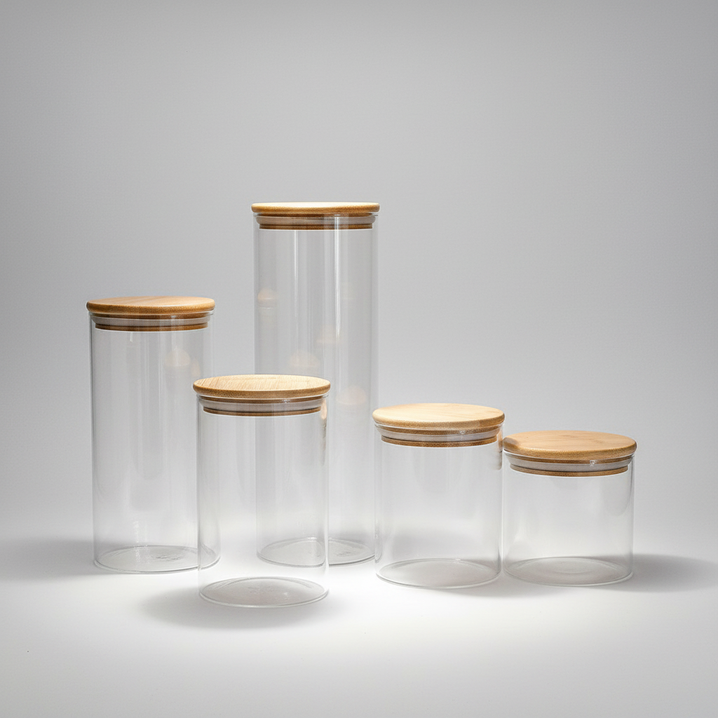 Round Jar (50 oz unit) Bamboo Lid