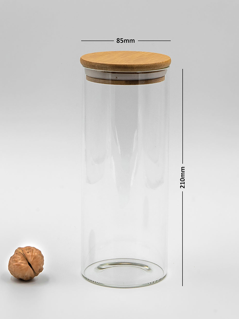 Bundle of 3 Round Bamboo Lid Jars (17, 27, 32 oz.), Airtight Container, Food Storage Container,