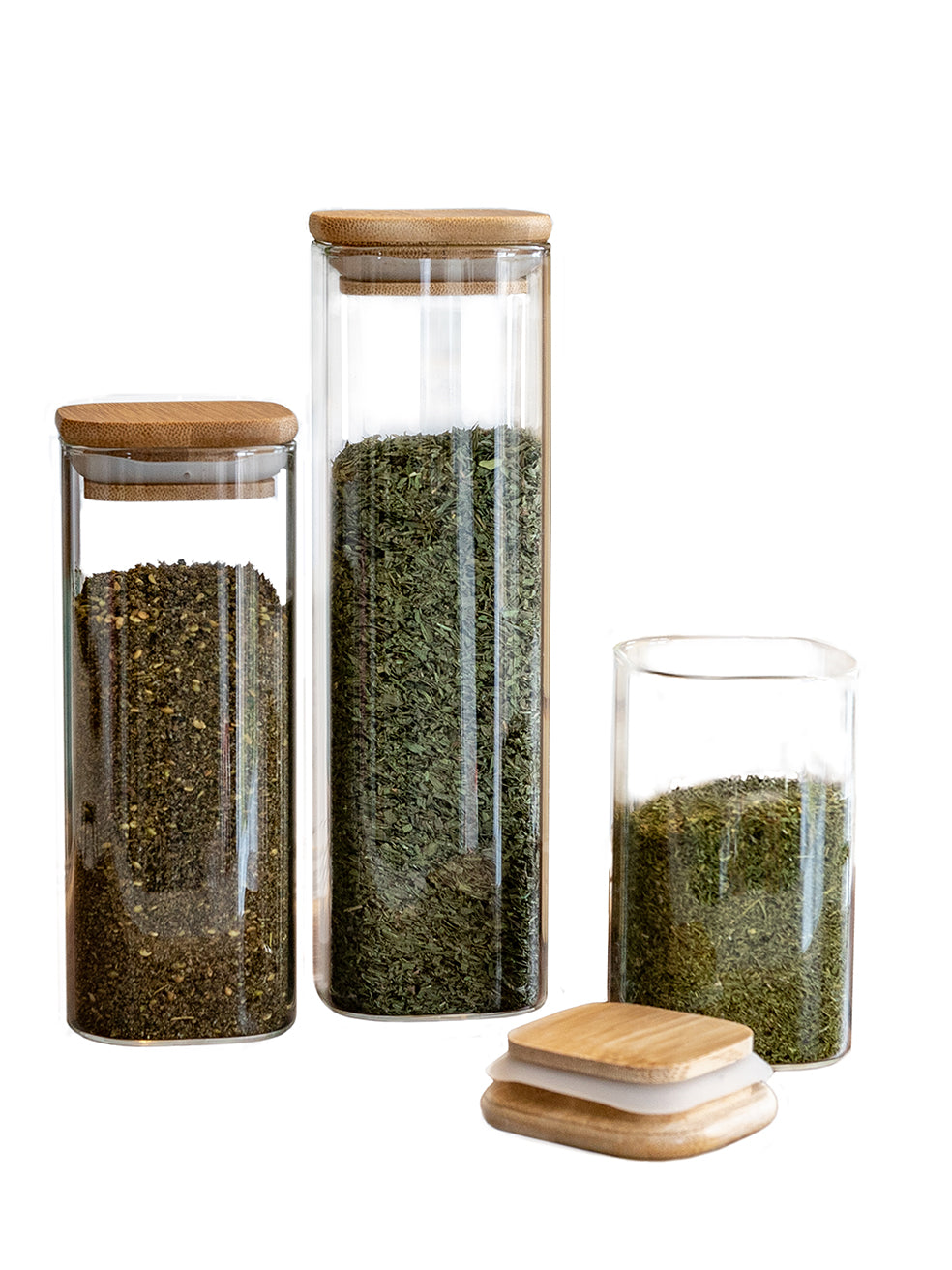 Square Jar (8 oz unit) Bamboo Lid