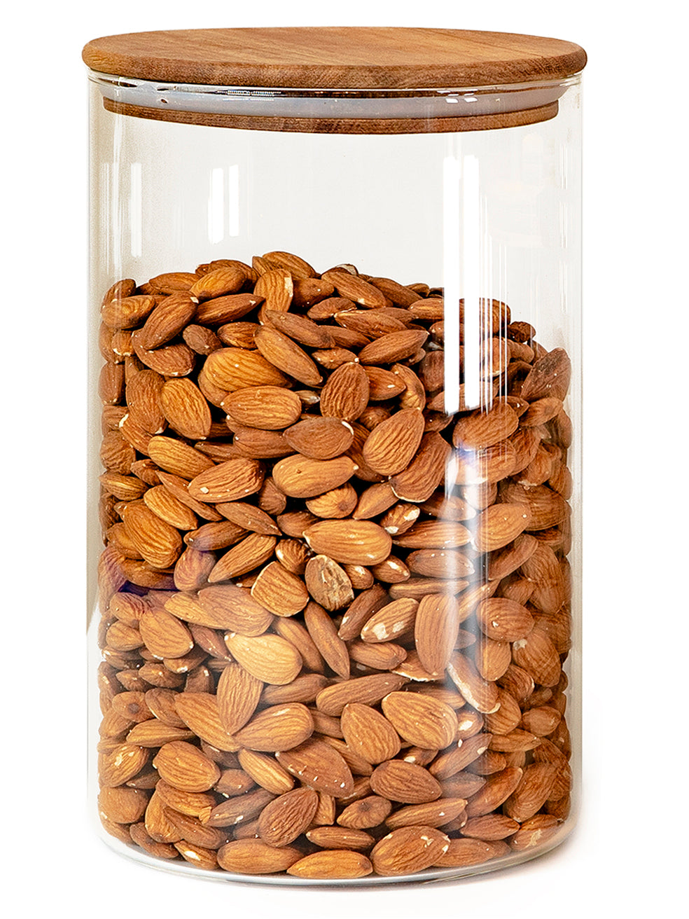 Units of 3 PREMIUM Acacia Lid Jars (50, 90, 120 oz) Gloss Containers with Lids, Premium Food Jars - Storage Containers-NEW