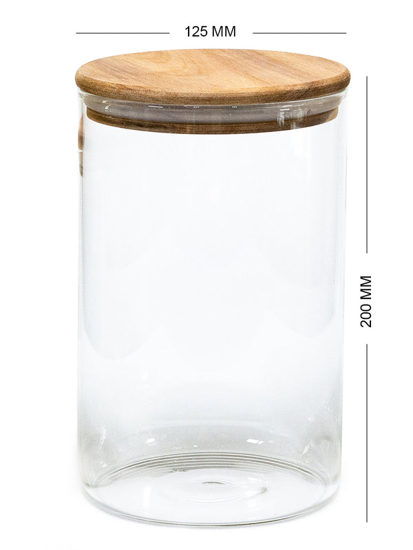 Set of 3 PREMIUM Acacia Lid Jars (90 oz) Gloss Containers with Lids, Premium Food Jars - Storage Containers - NEW