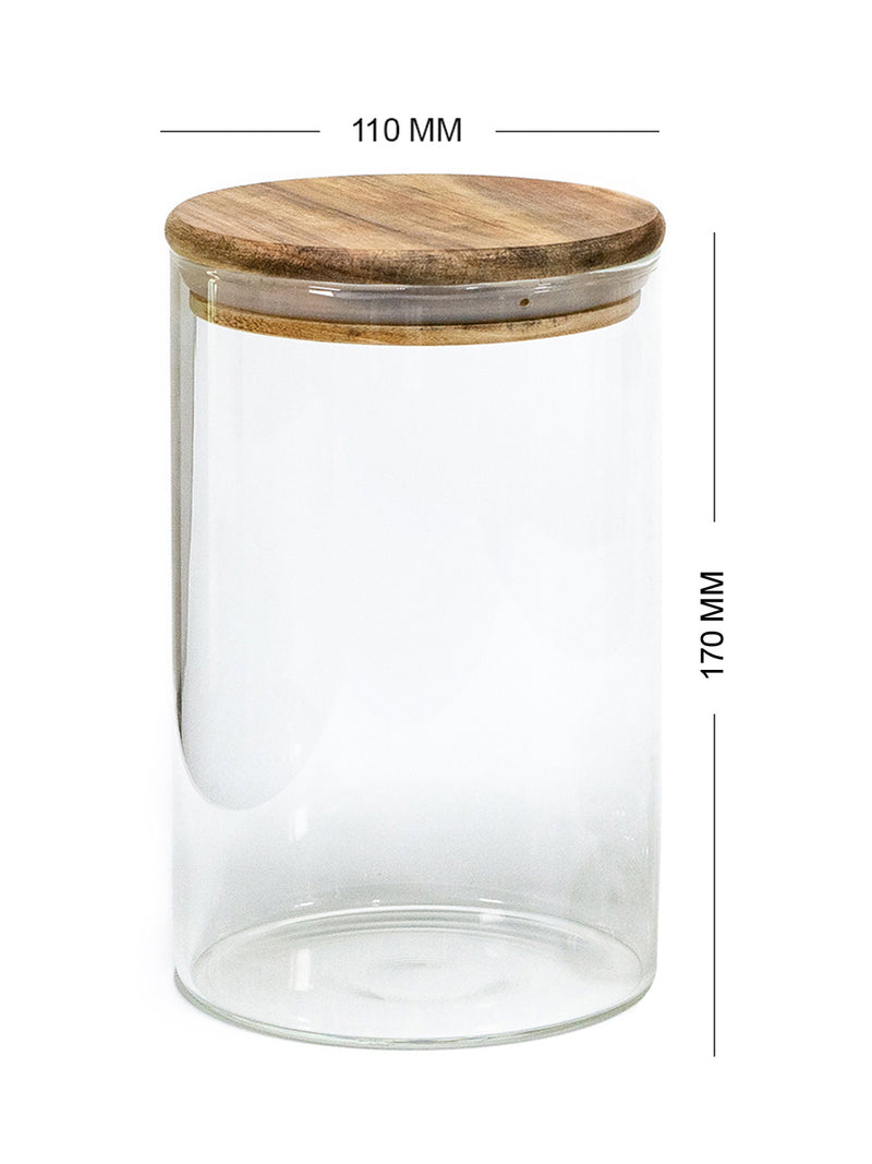 Set of 3 PREMIUM Acacia Lid Jars (50, 90, 120 oz) Gloss Containers with Lids, Premium Food Jars - Storage Containers - NEW