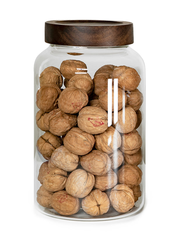 Set of 3 PREMIUM Large Acacia Lid Jars (120 oz), Secure Lid Spice Jars, Acacia Screw Cap Jars