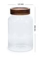 Units of 3 PREMIUM Acacia Lid Jars (50, 90, 120 oz), Secure Lid Spice Jars, Acacia Screw Cap Jars, Premium Food Jars - Storage Containers-NEW