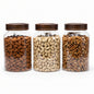 Bundle of 3 same size, PREMIUM Large Acacia Lid Jars (90 oz), Secure Lid Spice Jars, Acacia Screw Cap Jars