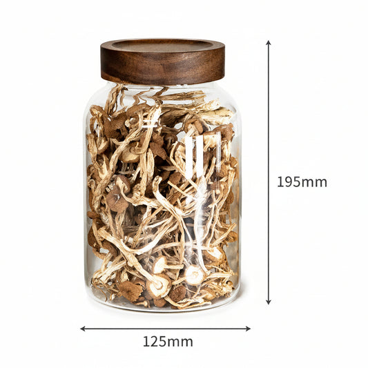 Round Pantry Jar (90 oz unit) Acacia screw lid