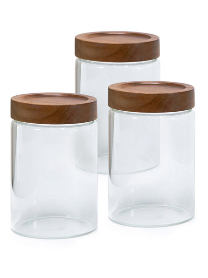 Bundle of 3 Acacia Screw-Top Canisters (50 oz)