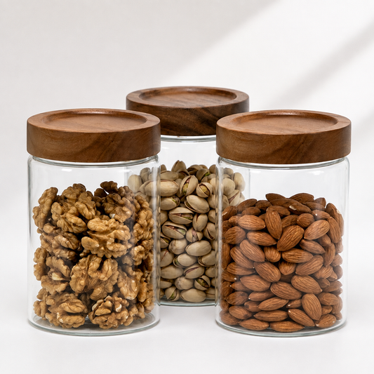 Bundle of 3 Acacia Screw-Top Canisters (50 oz)