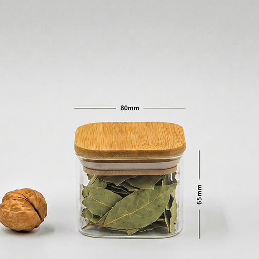 Square Jar (6 oz unit) Bamboo Lid
