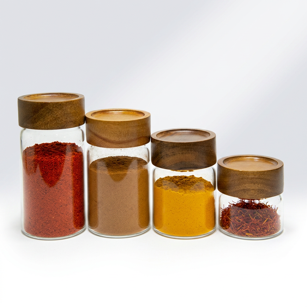 Bundle of 4 Acacia Screw-Top Canisters (3,5,7,9 oz)