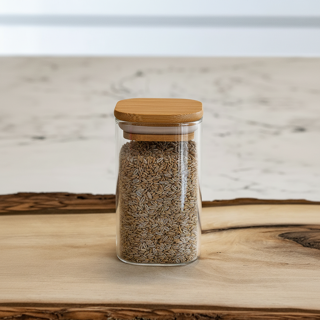 Square Jar (8 oz unit) Bamboo Lid