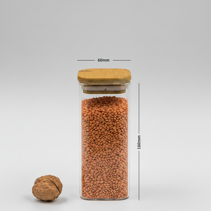 Square Jar (11 oz unit) Bamboo Lid