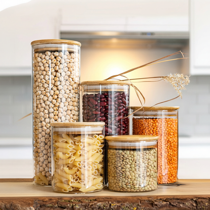 Round Jar (100 oz unit) Bamboo Lid