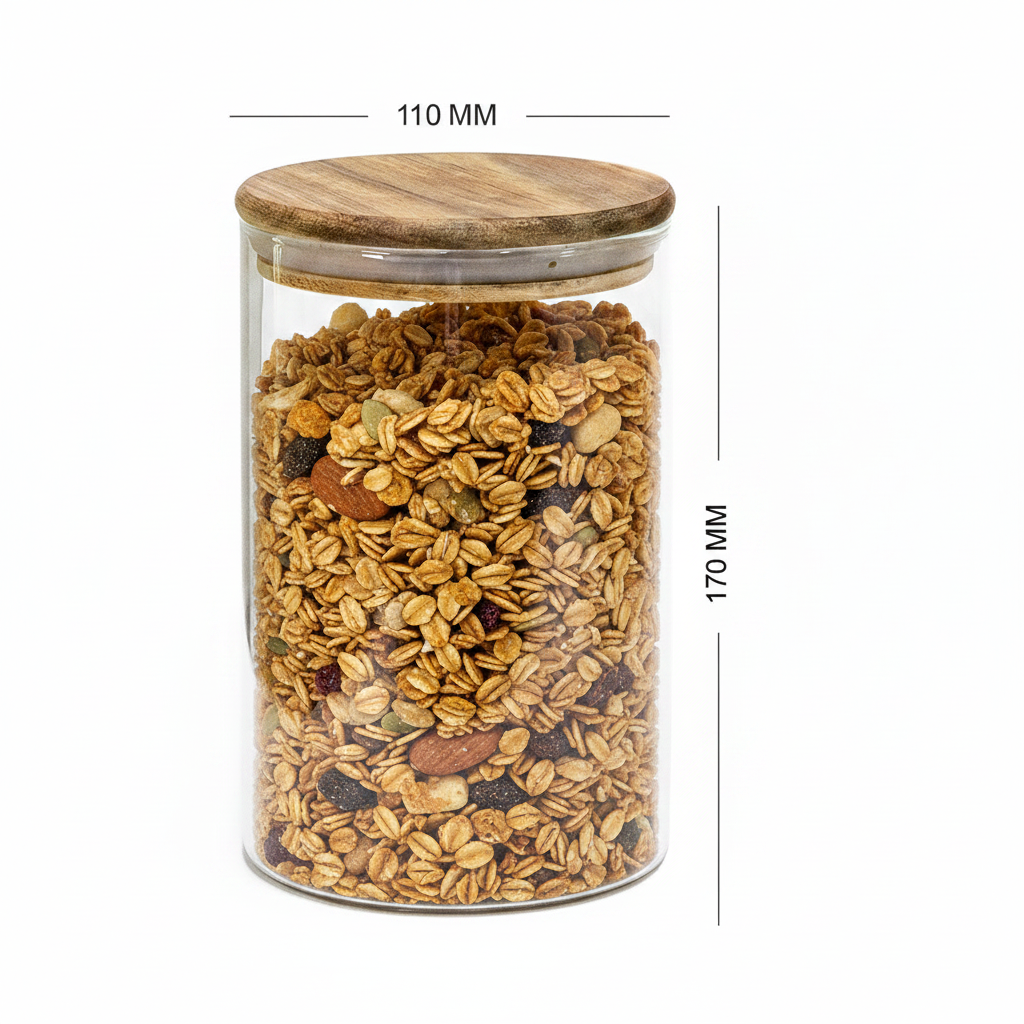 Round Jar (50 oz unit) Acacia Lid