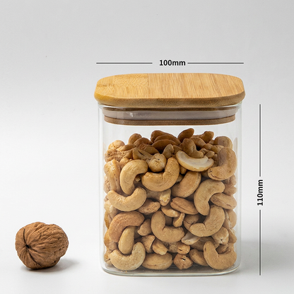 Square Jar (24 oz unit) Bamboo lid