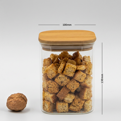 Square Jar (29 oz unit) Bamboo lid