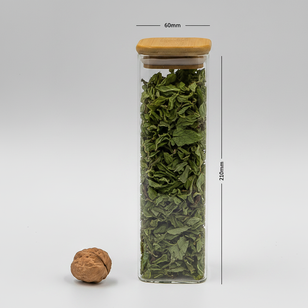 Square Jar (16 oz unit) Bamboo Lid