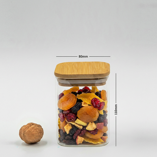 Square Jar (13 oz unit) Bamboo Lid