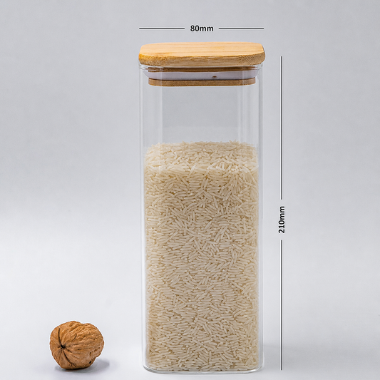 Square Jar (27 oz unit) Bamboo Lid