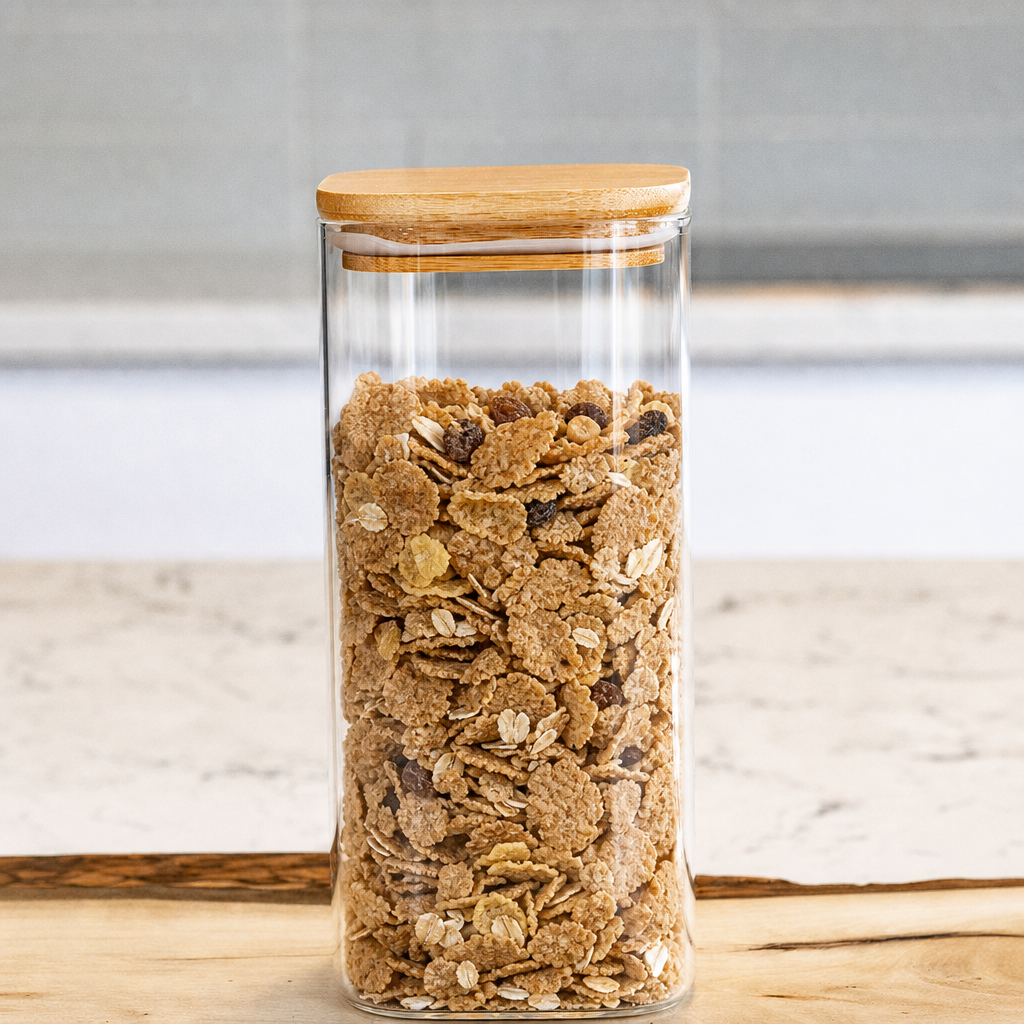 Square Jar (27 oz unit) Bamboo Lid