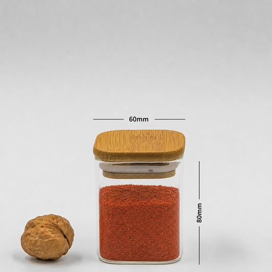 Square Jar (6 oz unit) Bamboo Lid