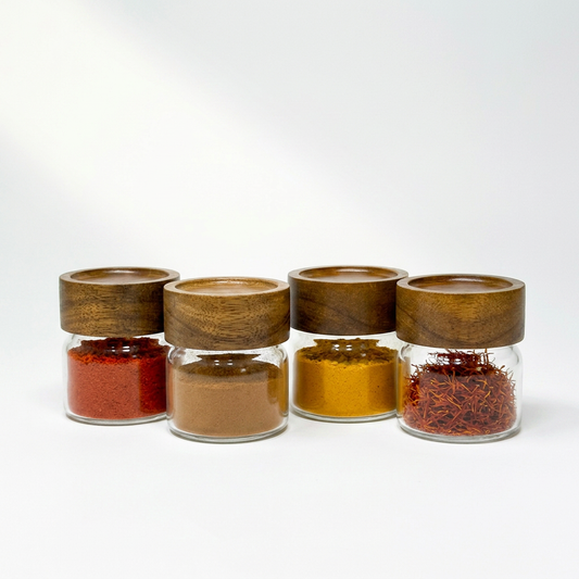 Bundle of 4 Acacia Screw-Top Canisters (3 oz)