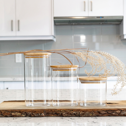 Square Jar (34 oz unit) Bamboo lid