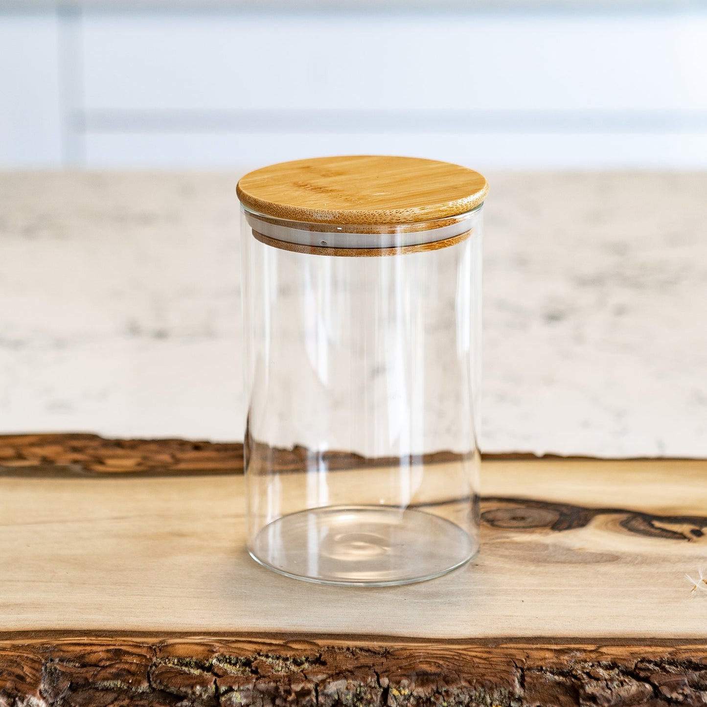 Units Of Round Bamboo Lid Jars (27 oz, 40 oz, 50 oz, 77 oz, 100 oz), Pasta Container,  Flour Container, Cereal Container