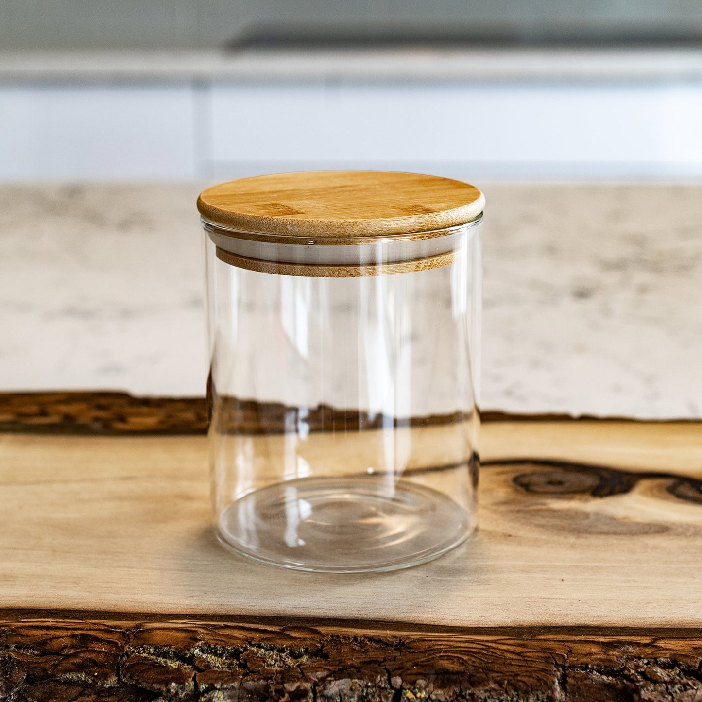 Units Of Round Bamboo Lid Jars (27 oz, 40 oz, 50 oz, 77 oz, 100 oz), Pasta Container,  Flour Container, Cereal Container