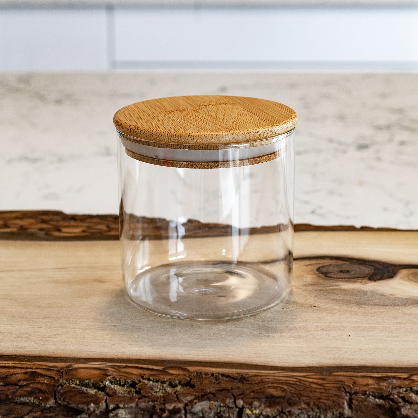 Units Of Round Bamboo Lid Jars (27 oz, 40 oz, 50 oz, 77 oz, 100 oz), Pasta Container,  Flour Container, Cereal Container