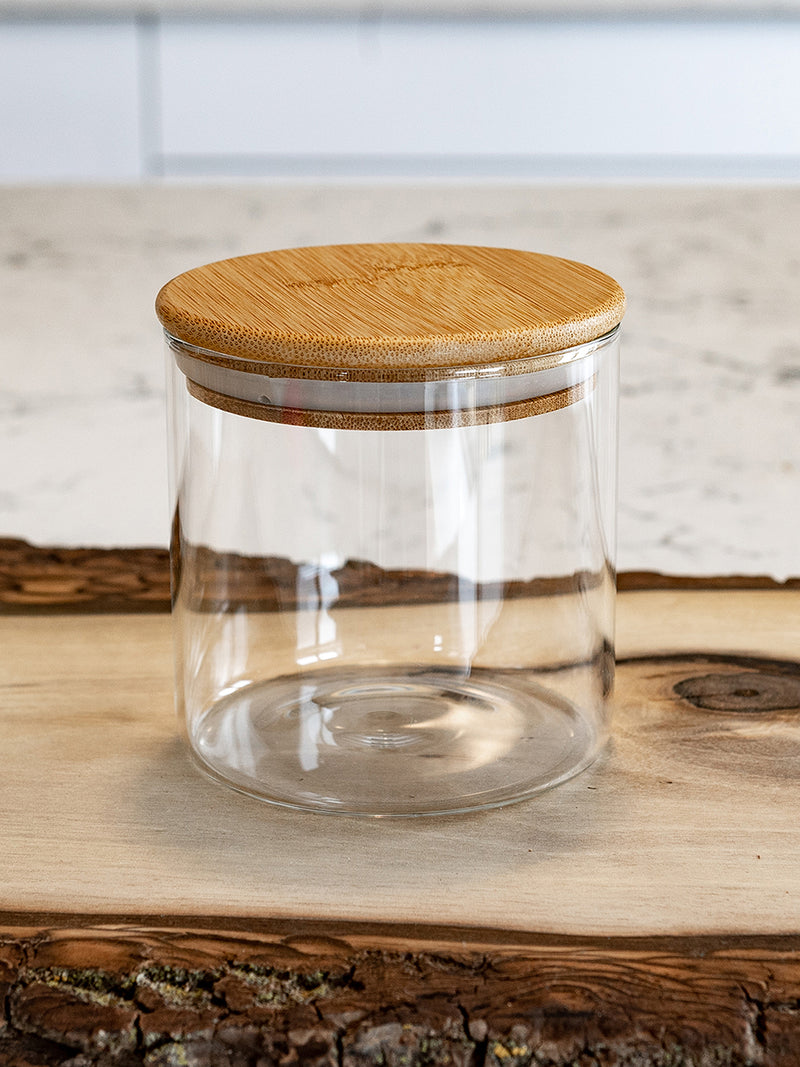 Round Bamboo Lid Jars (27, 40, 50, 77, 100 oz. ), Pasta Container,  Flour Container, Cereal Container