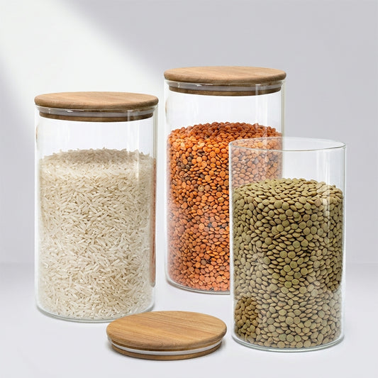 Bundle of 3 Acacia Lid Jars (120 oz)