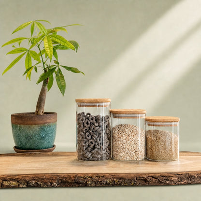 Square Jar (34 oz unit) Bamboo lid