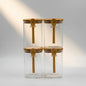 Bundle of 4 Square Glass Jars (34oz) with spoon