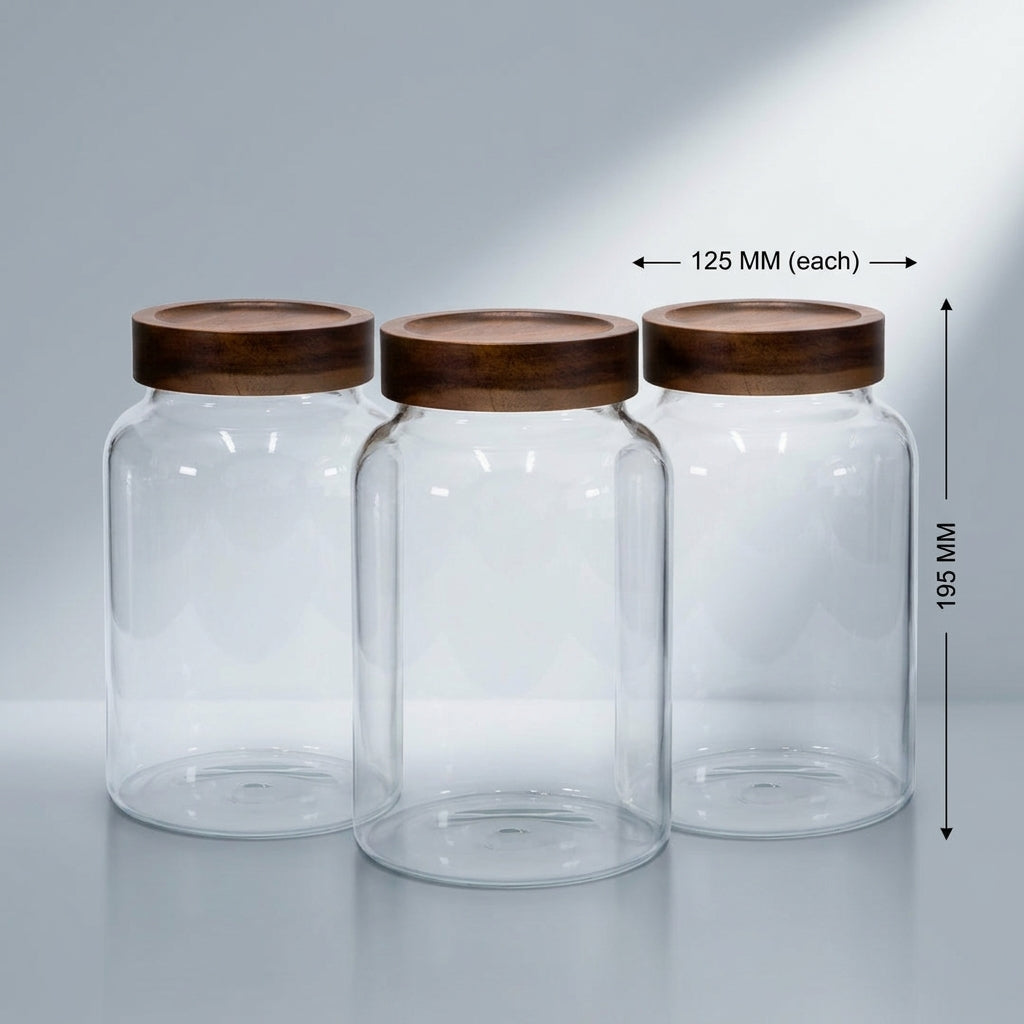 Bundle of 3 Acacia Screw-Top Canisters (90 oz)