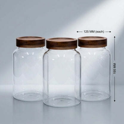 Bundle of 3 Acacia Screw-Top Canisters (90 oz)