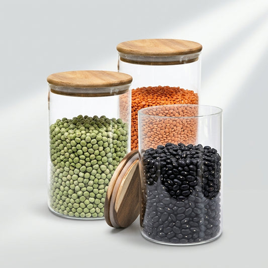 Bundle of 3 Acacia Lid Jars (90 oz)