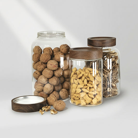 Bundle of 3 Acacia Screw-Top Canisters (50, 90, 120 oz)