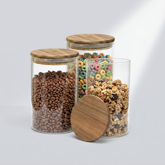 Bundle of 3 Acacia Lid Jars (50 oz)
