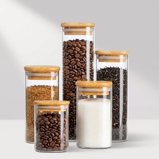 Bundle of 5 Square (6, 7.5, 11, 13.5, 16 oz) Bamboo Lid