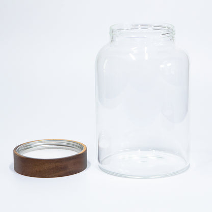 Round Pantry Jar (90 oz unit) Acacia screw lid