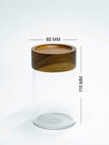 Set of 4 PREMIUM Acacia Lid Spice Jars (3.3, 5.5, 7.5 and 9.5 oz), Secure Lid Spice Jars, Acacia Screw Cap Jars