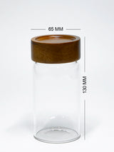 Set of 4 PREMIUM Acacia Lid Spice Jars (3.3, 5.5, 7.5 and 9.5 oz), Secure Lid Spice Jars, Acacia Screw Cap Jars
