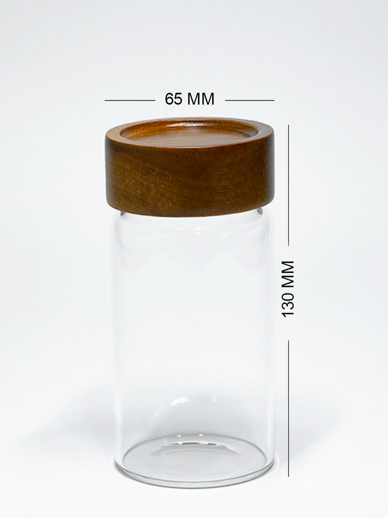 Set of 4 PREMIUM Acacia Lid Spice Jars (3.3, 5.5, 7.5 and 9.5 oz), Secure Lid Spice Jars, Acacia Screw Cap Jars