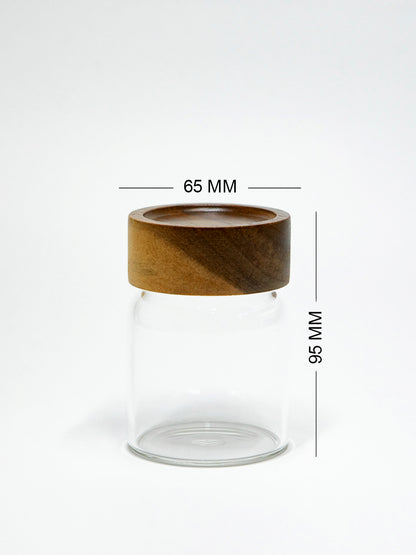 Units of PREMIUM Acacia Lid Jars (3.3 oz, 5.5 oz, 7.5 oz, 9.5 oz), Secure Lid Spice Jars, Acacia Screw Cap Jars