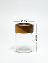 Set of 4 PREMIUM Acacia Lid Spice Jars (3.3, 5.5, 7.5 and 9.5 oz), Secure Lid Spice Jars, Acacia Screw Cap Jars