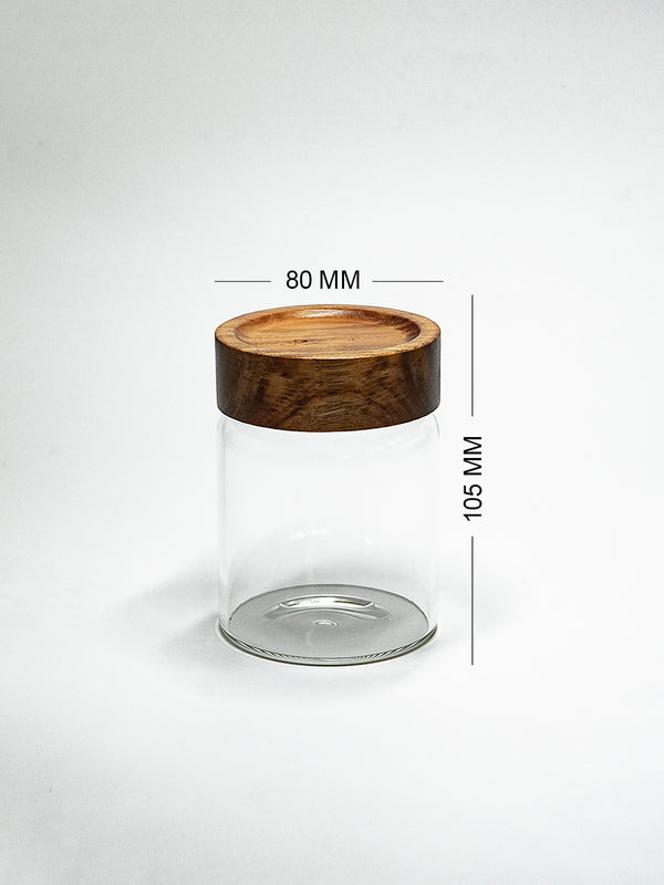 Set of 3 PREMIUM Large Acacia Lid Spice Jars (18.5 oz, 22 oz, 30.5 oz), Secure Lid Spice Jars, Acacia Screw Cap Jars