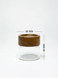 SET of 4 PREMIUM Acacia Lid Spice Jars (3.3 oz), Secure Lid Spice Jars, Acacia Screw Cap Jars