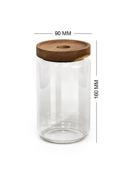 Round Jar (25 oz unit) Vianna Acacia Lid